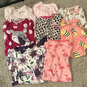 18 month baby girl sleepers - carters and Burt’s bees